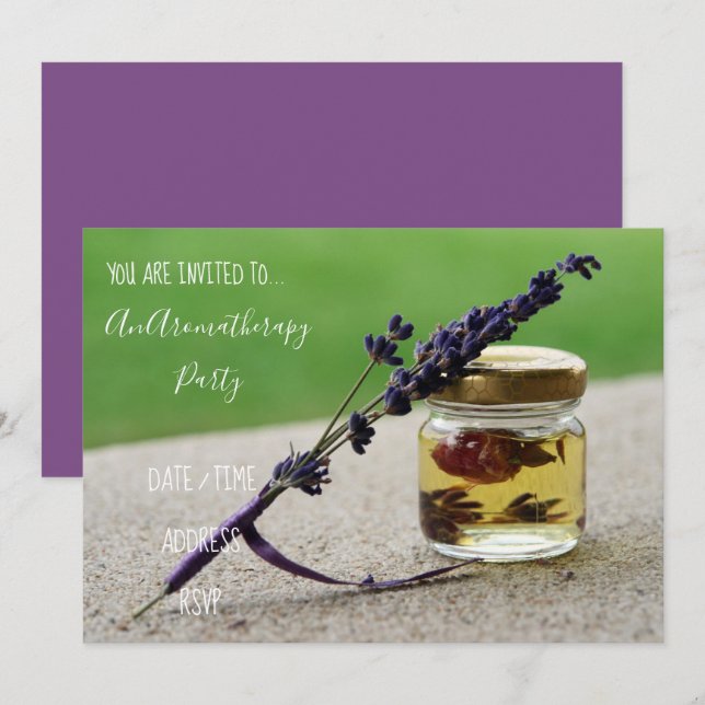 Invitation Fête des huiles essentielles d'aromathérapie (Devant / Derrière)