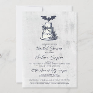 Invitation Fête des mariées à la chauve-souris au gâteau