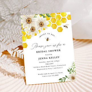 Invitation Fête des mariées à l'abeille, à l'abeille de miel