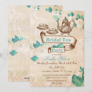 Invitation Fête des mariées à thé à fleurs vintages Invitatio