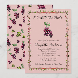 Invitation Fête des mariées à vin de la vigne de Whimsical à