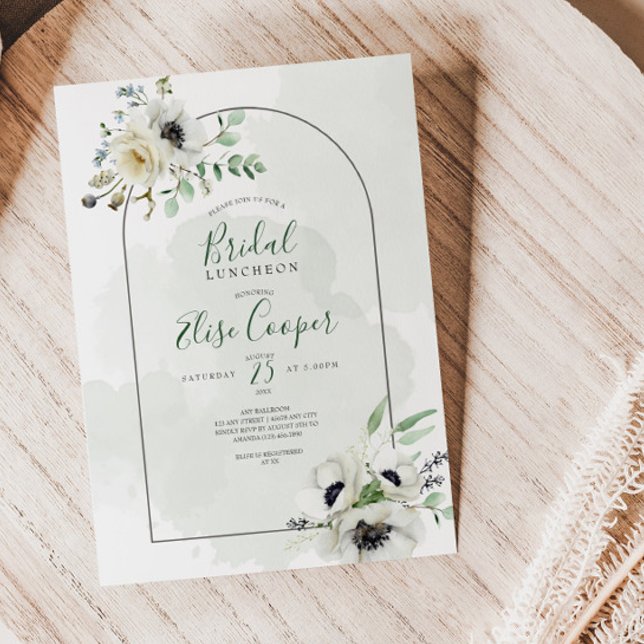 Invitation Fête des mariées Anemone Bouquet Arch (Créateur téléchargé)