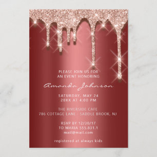 Invitation Fête des mariées Anniversaire 16ème Rose 3D Bourgo