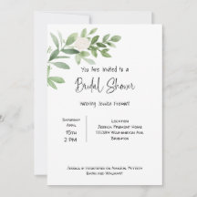 Invitation Fête des mariées aquarelle