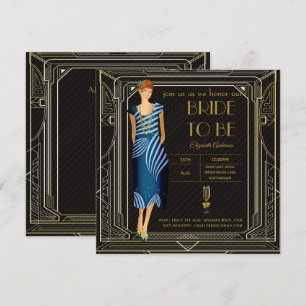 Invitation Fête des mariées Art Déco Flapper Roaring 20's