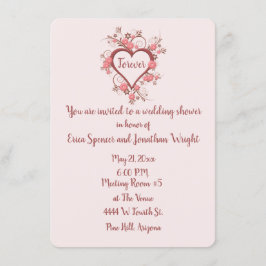 Invitation Fête des mariées au coeur baroque romantique