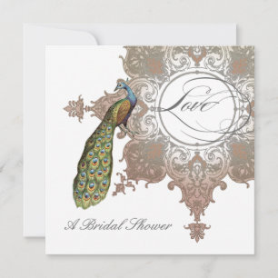 Invitation Fête des mariées baroque Peacock - Moch