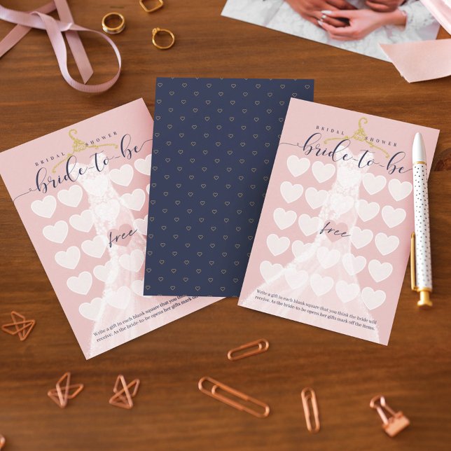 Invitation Fête des mariées Bingo Chic Mariage Robe Douche Je (Bridal Shower Bingo Chic Wedding Dress Shower Game Invitation)