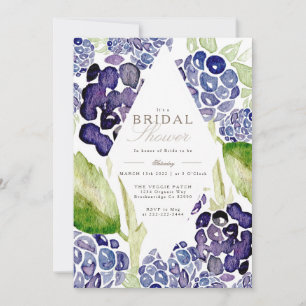 Invitation Fête des mariées Blackberry   Berry aquarelle