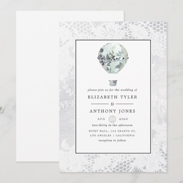 Invitation Fête des mariées blanche (Devant / Derrière)