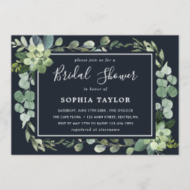 Invitation Fête des mariées bleue de la marine de minuit