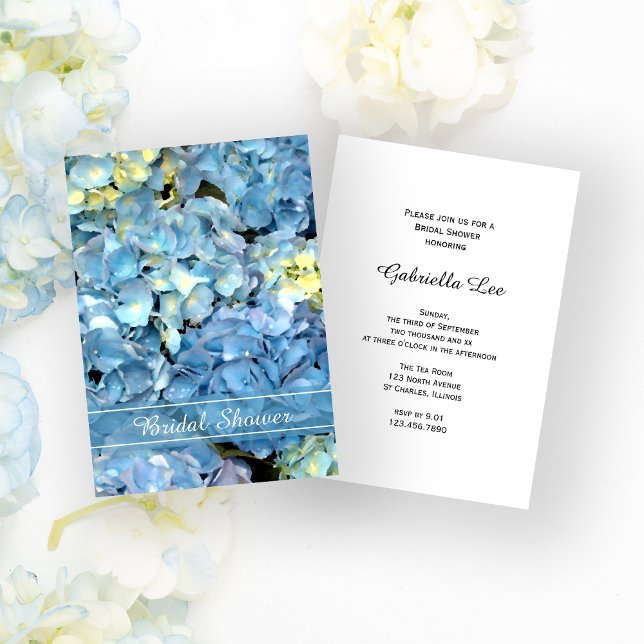 Invitation Fête des mariées Blue Hydrangea (Créateur téléchargé)
