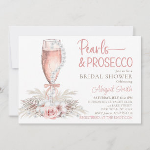 Invitation Fête des mariées Boho Champagne Glass Pearls&Prose