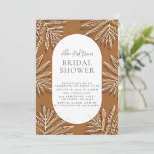 Invitation Fête des mariées Boho de script de texte minimal