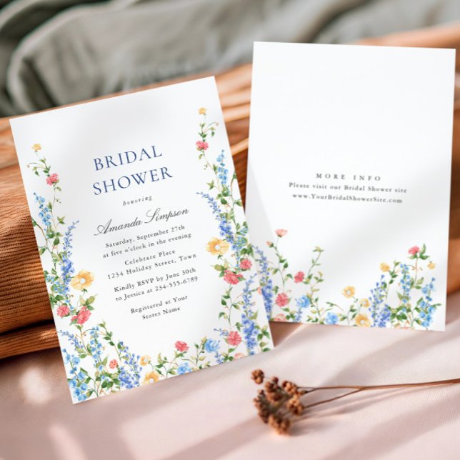 Invitation Fête des mariées Boho du Fleur sauvage d'aquarelle (Créateur téléchargé)