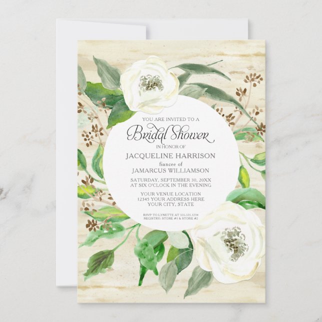 Invitation Fête des mariées BOHO Eucalyptus Leaf Roses de la  (Devant)