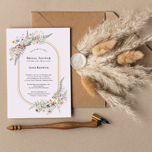 Invitation Fête des mariées Boho Fleur sauvage Fern Lavender