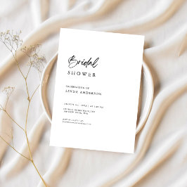 Invitation Fête des mariées Boho noir et blanc minimale