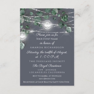 Invitation Fête des mariées Bois rustique Argent Gris Jarres