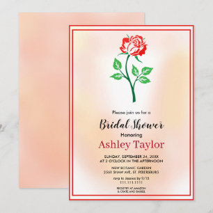 Invitation Fête des mariées botanique botanique rose poussiér