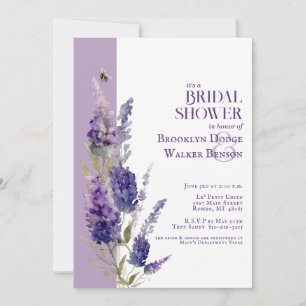 Invitation Fête des mariées Botanique Lavande Florale Violet