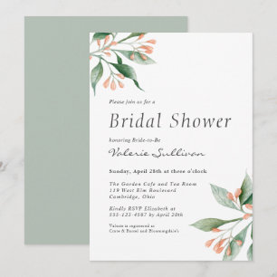 Invitation Fête des mariées botanique simple et élégante