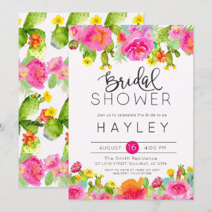 Invitation Fête des mariées botanique Succulent