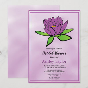 Invitation Fête des mariées botanique violet poussiéreuse
