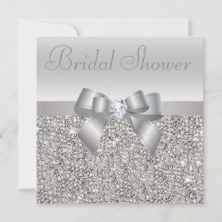 Invitation Fête des mariées Bow & Diamond Sequins Imprimés Ar