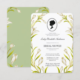 Invitation Fête des mariées Bridgerton botanique à budget ver