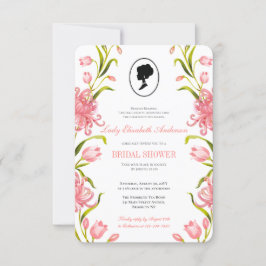 Invitation Fête des mariées Bridgerton fleur sauvage rose bud
