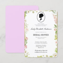 Invitation Fête des mariées Bridgerton Fleur sauvage violet b