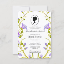 Invitation Fête des mariées Bridgerton fleur sauvage violet b