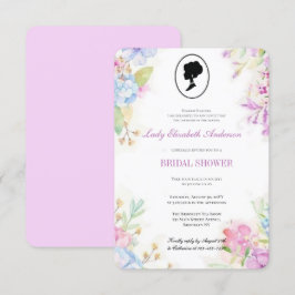 Invitation Fête des mariées Bridgerton Fleur sauvage violet b