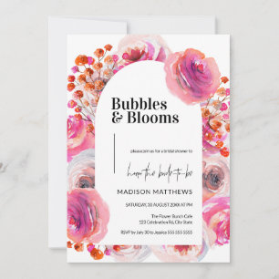 Invitation Fête des mariées bulles et fleurs