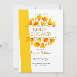 Invitation Fête des mariées California Poppies