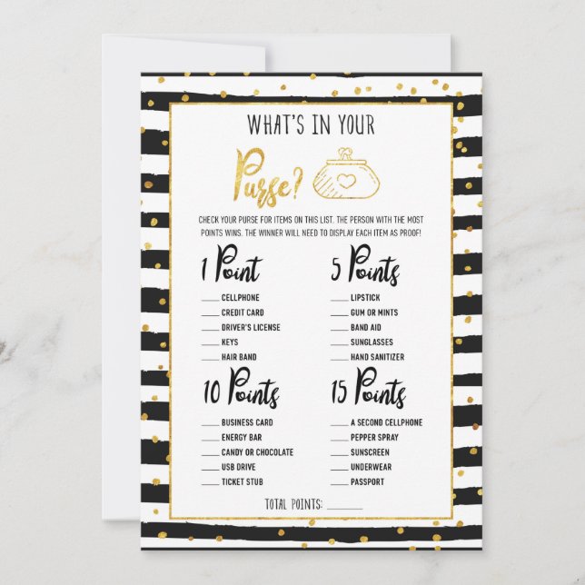 Invitation Fête des mariées ce qui est dans votre jeu de bour (Devant)