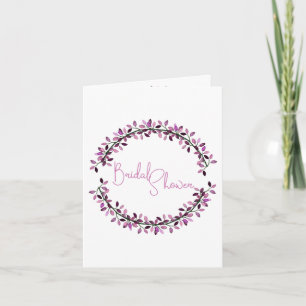 Invitation Fête des mariées Chic Violet Feuilleté Wreath Pers
