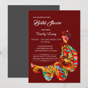 Invitation Fête des mariées chinoise Auspicious Cloud Dragon