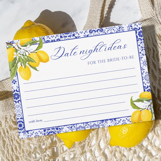 Invitation Fête des mariées Citron bleu Date Idées de nuit Ca (Créateur téléchargé)