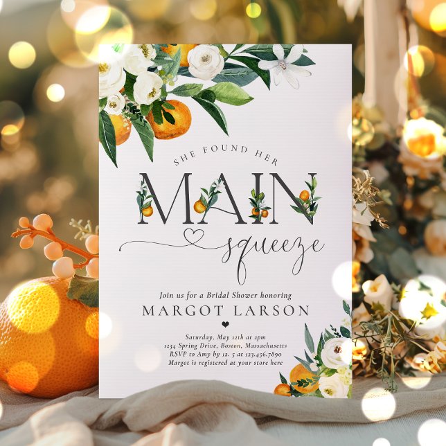 Invitation Fête des mariées Citrus Elle A Trouvé Son Squeeze  (Créateur téléchargé)