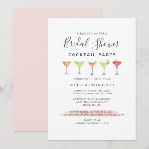Invitation Fête des mariées Cocktail Party Tropical Beach