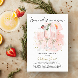Invitation Fête des mariées Cocktail Pink Brunch & Mimosas