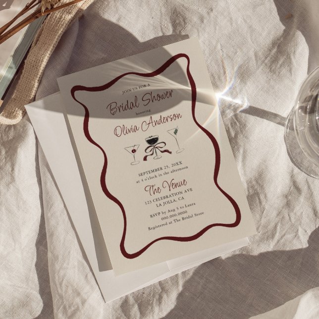 Invitation Fête des mariées Cocktails à main (Créateur téléchargé)