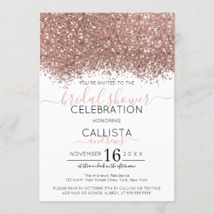 Invitation Fête des mariées Confetti Parties scintillant rose