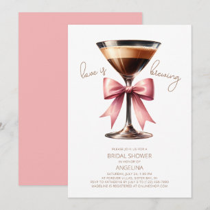 Invitation Fête des mariées Coquette Bow Espresso Martini