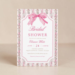 Invitation Fête des mariées Coquette Bow Rose