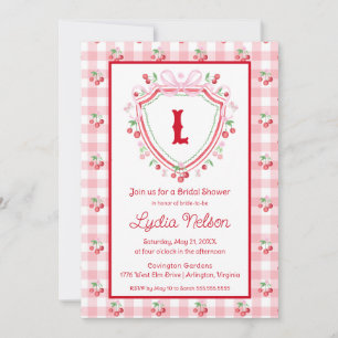Invitation Fête des mariées Coquette Cherry Monogam