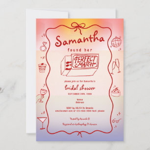 Invitation Fête des mariées Coquette du coucher de soleil Doo