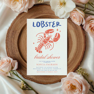 Invitation Fête des mariées côtière à ébullition de homard